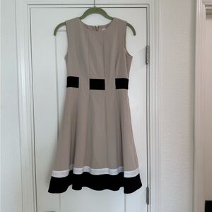 Calvin Klein Beige and Black Dress